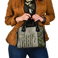Deer Skull Camouflage Shoulder Handbag American Hunting Culture in Forest Green and Earth Tones