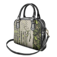 Deer Skull Camouflage Shoulder Handbag American Hunting Culture in Forest Green and Earth Tones