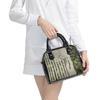 Deer Skull Camouflage Shoulder Handbag American Hunting Culture in Forest Green and Earth Tones