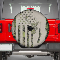 Deer Skull Camouflage Spare Tire Cover American Hunting Culture in Forest Green and Earth Tones