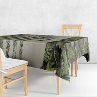 Deer Skull Camouflage Tablecloth American Hunting Culture in Forest Green and Earth Tones