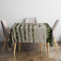 Deer Skull Camouflage Tablecloth American Hunting Culture in Forest Green and Earth Tones