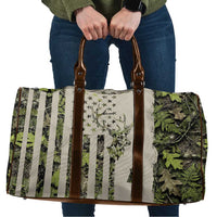 Deer Skull Camouflage Travel Bag American Hunting Culture in Forest Green and Earth Tones