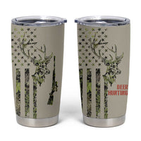 Deer Skull Camouflage Tumbler Cup American Hunting Culture in Forest Green and Earth Tones