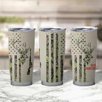 Deer Skull Camouflage Tumbler Cup American Hunting Culture in Forest Green and Earth Tones