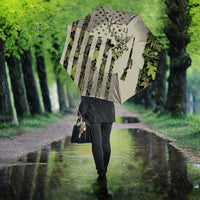 Deer Skull Camouflage Umbrella American Hunting Culture in Forest Green and Earth Tones