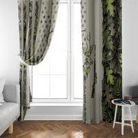 Deer Skull Camouflage Window Curtain American Hunting Culture in Forest Green and Earth Tones