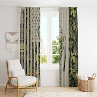 Deer Skull Camouflage Window Curtain American Hunting Culture in Forest Green and Earth Tones