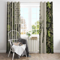 Deer Skull Camouflage Window Curtain American Hunting Culture in Forest Green and Earth Tones