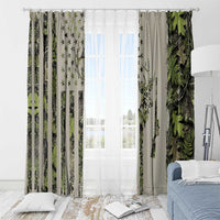Deer Skull Camouflage Window Curtain American Hunting Culture in Forest Green and Earth Tones