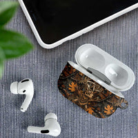 Deer Hunting Skull AirPods Case Autumn Leaves Rustic Brown and Orange Tones