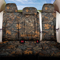 Deer Hunting Skull Back Car Seat Cover Autumn Leaves Rustic Brown and Orange Tones
