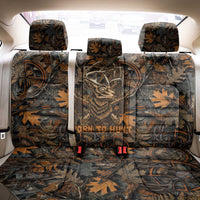 Deer Hunting Skull Back Car Seat Cover Autumn Leaves Rustic Brown and Orange Tones