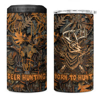 Deer Hunting Skull 4 in 1 Can Cooler Tumbler Autumn Leaves Rustic Brown and Orange Tones