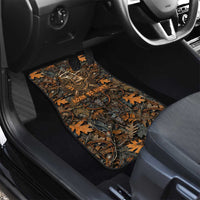 Deer Hunting Skull Car Mats Autumn Leaves Rustic Brown and Orange Tones