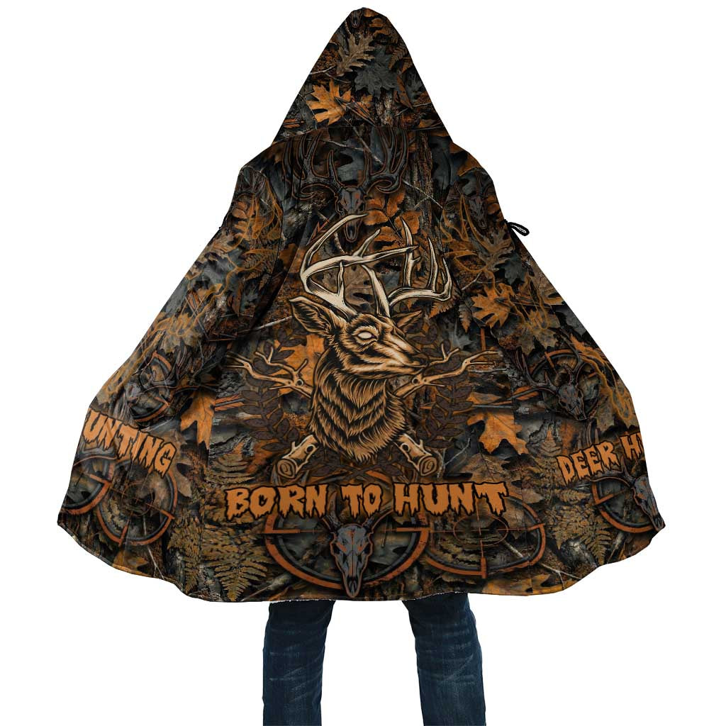 Deer Hunting Skull Cloak Autumn Leaves Rustic Brown and Orange Tones