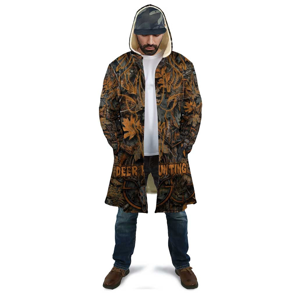 Deer Hunting Skull Cloak Autumn Leaves Rustic Brown and Orange Tones