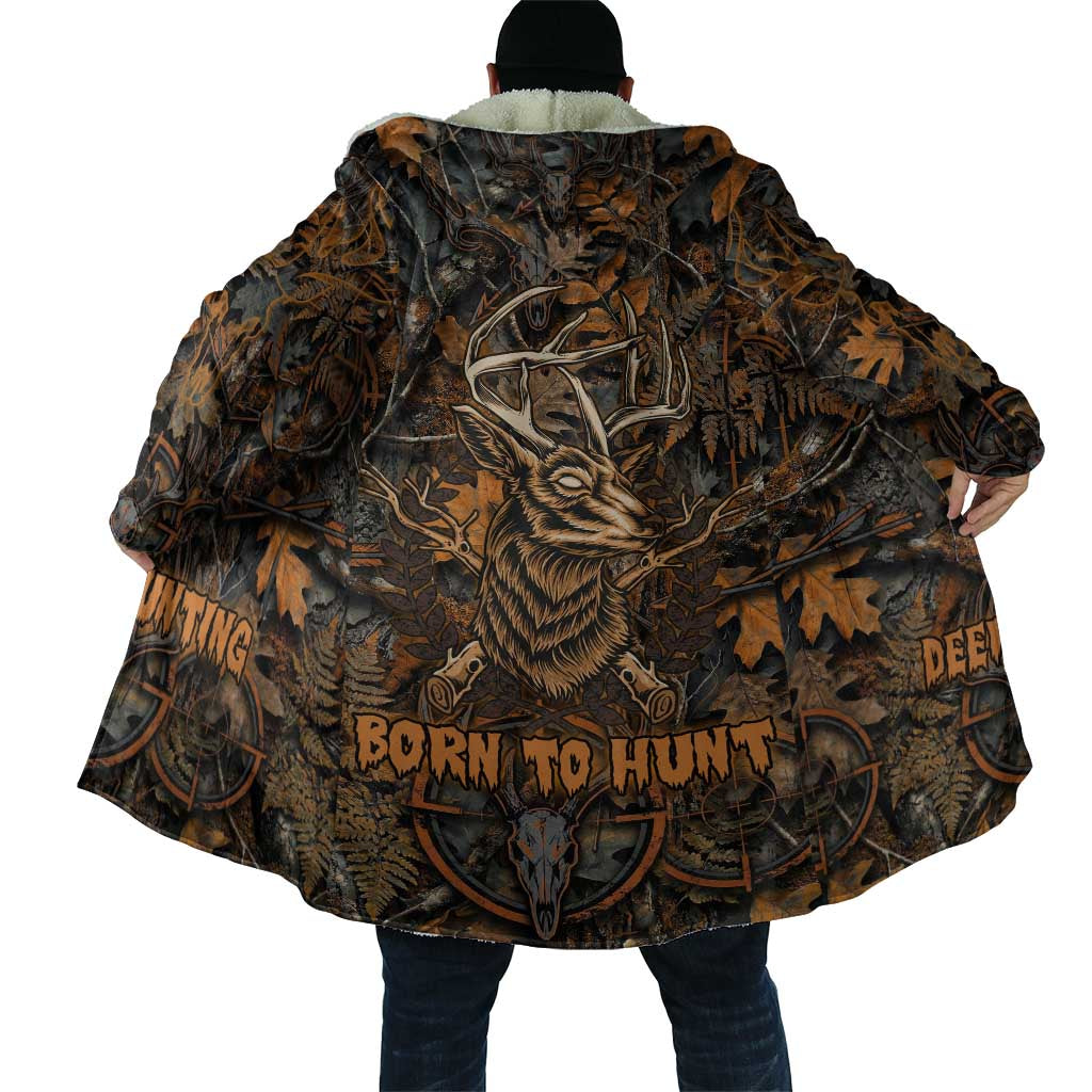 Deer Hunting Skull Cloak Autumn Leaves Rustic Brown and Orange Tones