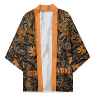 Deer Hunting Skull Kimono Autumn Leaves Rustic Brown and Orange Tones