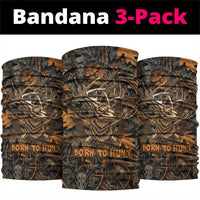 Deer Hunting Skull Neck Gaiter Autumn Leaves Rustic Brown and Orange Tones
