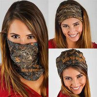 Deer Hunting Skull Neck Gaiter Autumn Leaves Rustic Brown and Orange Tones