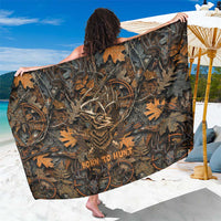 Deer Hunting Skull Sarong Autumn Leaves Rustic Brown and Orange Tones