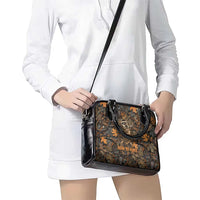 Deer Hunting Skull Shoulder Handbag Autumn Leaves Rustic Brown and Orange Tones