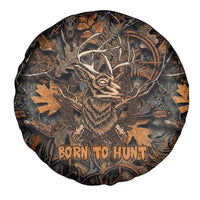Deer Hunting Skull Spare Tire Cover Autumn Leaves Rustic Brown and Orange Tones