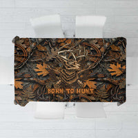 Deer Hunting Skull Tablecloth Autumn Leaves Rustic Brown and Orange Tones