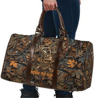 Deer Hunting Skull Travel Bag Autumn Leaves Rustic Brown and Orange Tones