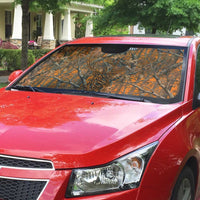 Personalized Deer Hunter Auto Sun Shade Antler Outline and Autumn Camouflage Hunting