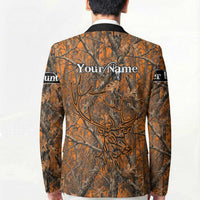 Personalized Deer Hunter Blazer Antler Outline and Autumn Camouflage Hunting