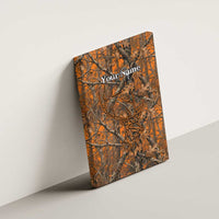 Personalized Deer Hunter Canvas Wall Art Antler Outline and Autumn Camouflage Hunting