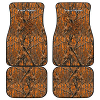 Personalized Deer Hunter Car Mats Antler Outline and Autumn Camouflage Hunting