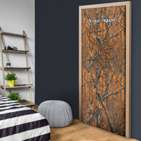 Personalized Deer Hunter Door Cover Antler Outline and Autumn Camouflage Hunting