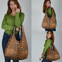 Personalized Deer Hunter Grocery Bag Antler Outline and Autumn Camouflage Hunting