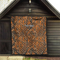 Personalized Deer Hunter Quilt Antler Outline and Autumn Camouflage Hunting