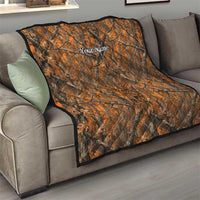 Personalized Deer Hunter Quilt Antler Outline and Autumn Camouflage Hunting