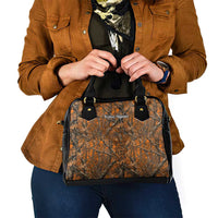 Personalized Deer Hunter Shoulder Handbag Antler Outline and Autumn Camouflage Hunting