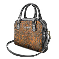 Personalized Deer Hunter Shoulder Handbag Antler Outline and Autumn Camouflage Hunting