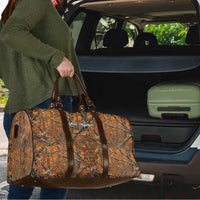 Personalized Deer Hunter Travel Bag Antler Outline and Autumn Camouflage Hunting