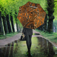 Personalized Deer Hunter Umbrella Antler Outline and Autumn Camouflage Hunting