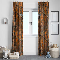 Personalized Deer Hunter Window Curtain Antler Outline and Autumn Camouflage Hunting