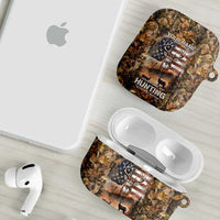 Personalized Buck Deer Hunting AirPods Case American Flag Sunset Forest in Camouflage