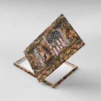Personalized Buck Deer Hunting Canvas Wall Art American Flag Sunset Forest in Camouflage
