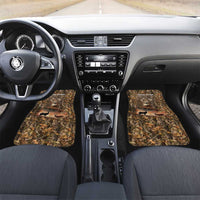 Personalized Buck Deer Hunting Car Mats American Flag Sunset Forest in Camouflage