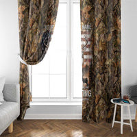 Personalized Buck Deer Hunting Window Curtain American Flag Sunset Forest in Camouflage
