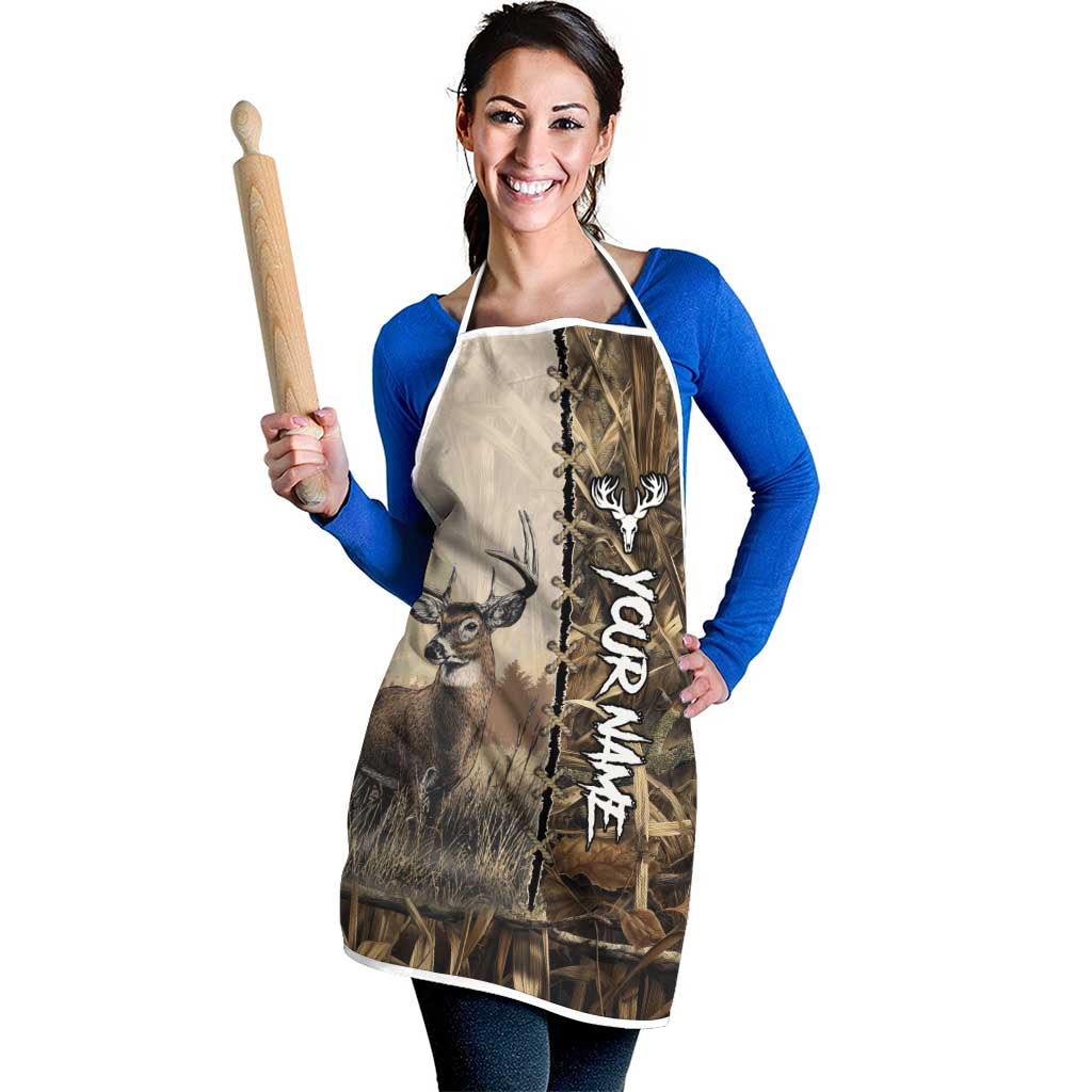 Personalized Born to Hunt Apron Deer Hunting Lacing Detail and Camo Traditional