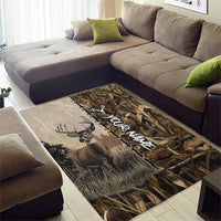 Personalized Born to Hunt Area Rug Deer Hunting Lacing Detail and Camo Traditional