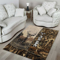 Personalized Born to Hunt Area Rug Deer Hunting Lacing Detail and Camo Traditional